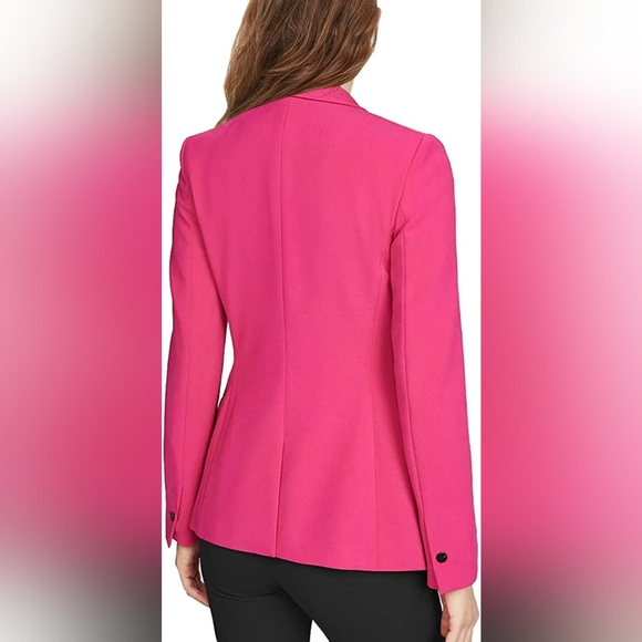 Lapel One Button Pink Blazer Blazer - Picture 2 of 4